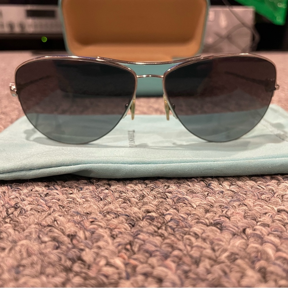 Silver Tiffany Aviator Sunglasses